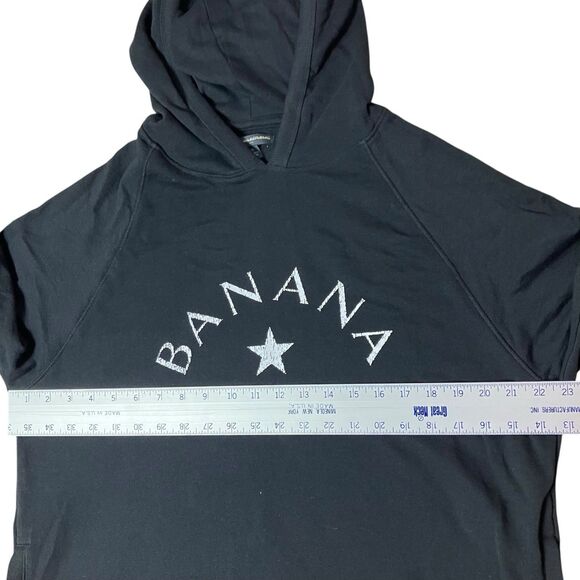 Banana Republic Mens XL Black Pullover Hoodie Sweatshirt Preppy Casual Star - Picture 7 of 11